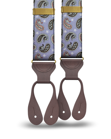 Nepperhan Paisley Suspenders - Lavender - KK & Jay Supply Co.