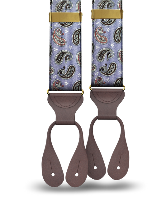 Nepperhan Paisley Suspenders - Lavender