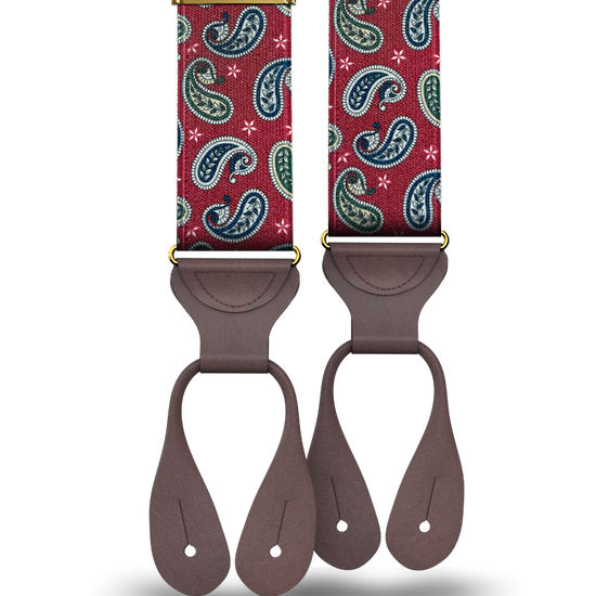 Nepperhan Paisley Suspenders - Red - KK & Jay Supply Co.