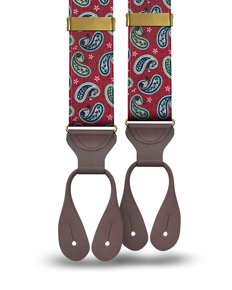 Nepperhan Paisley Suspenders - Red - KK & Jay Supply Co.
