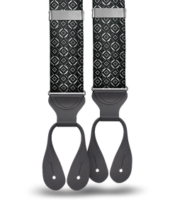 Neptune Black Silk Suspenders