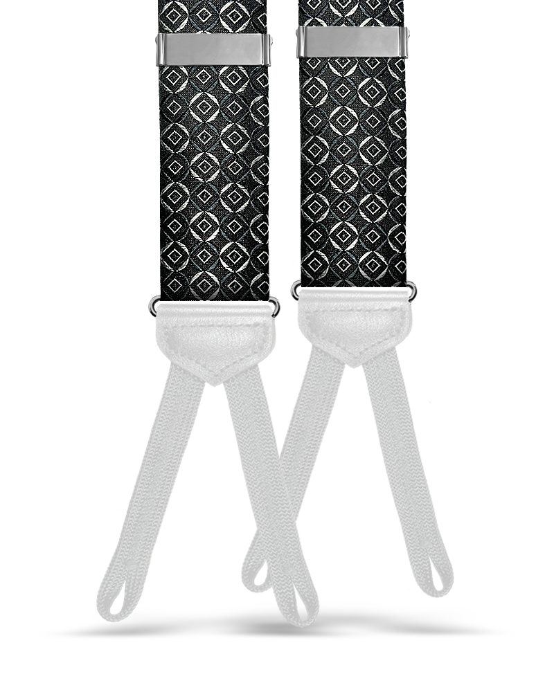 Neptune Black Silk Suspenders - KK & Jay Supply Co.
