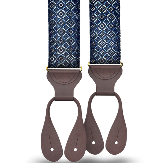 Neptune Navy Silk Suspenders - KK & Jay Supply Co.