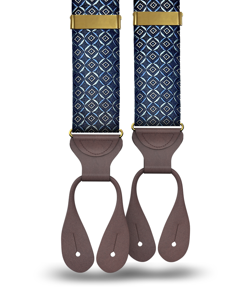 Neptune Navy Silk Suspenders - KK & Jay Supply Co.