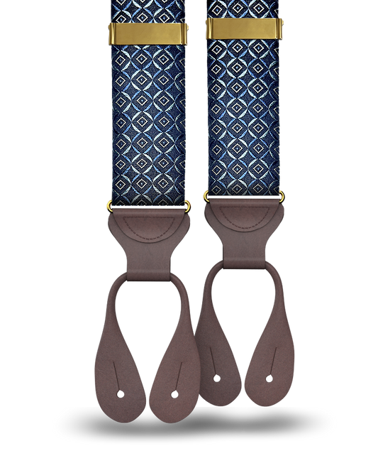 Neptune Navy Silk Suspenders - KK & Jay Supply Co.