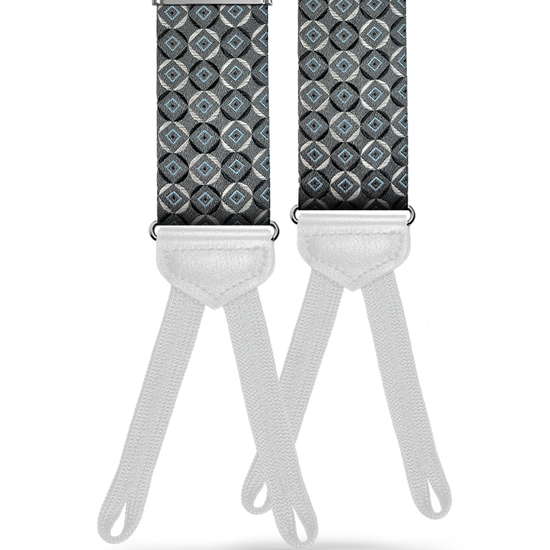 Neptune Silver Silk Suspenders - KK & Jay Supply Co.