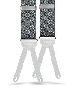 Neptune Silver Silk Suspenders