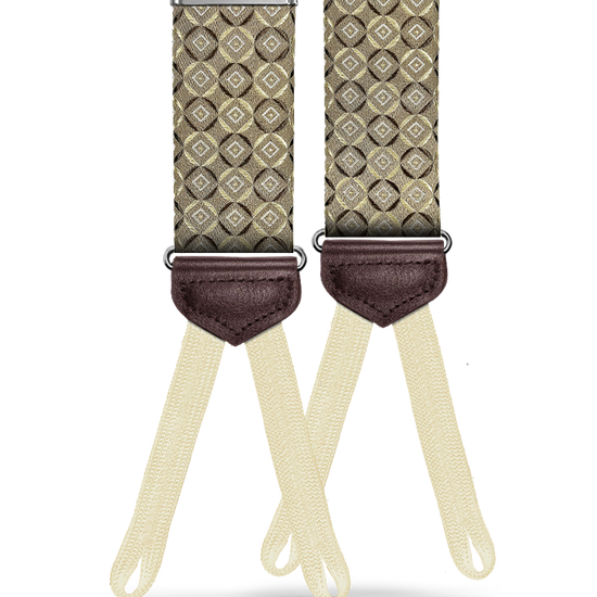 Neptune Khaki Silk Suspenders - KK & Jay Supply Co.