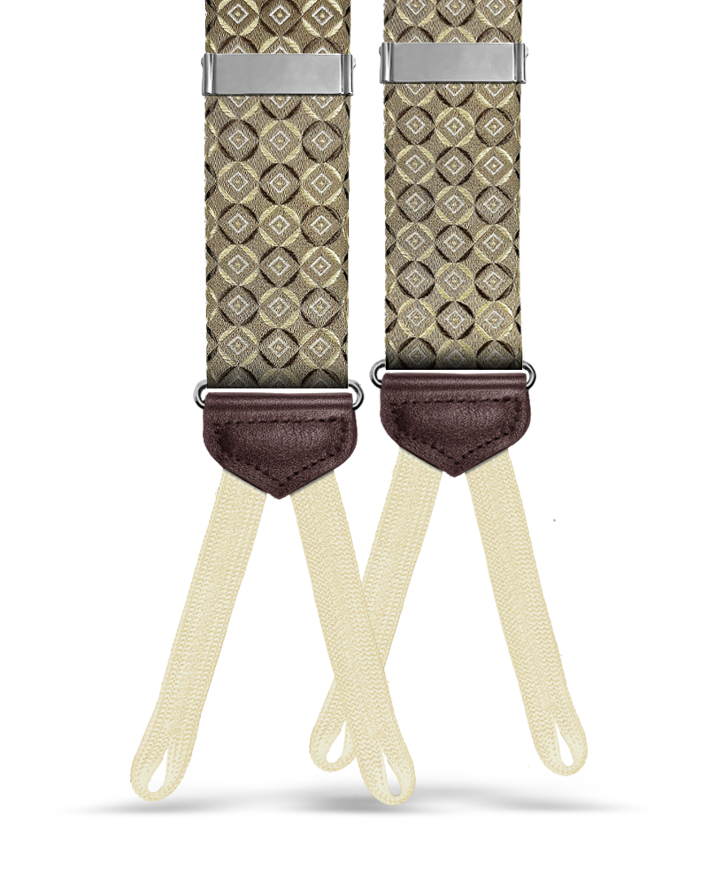 Neptune Khaki Silk Suspenders - KK & Jay Supply Co.