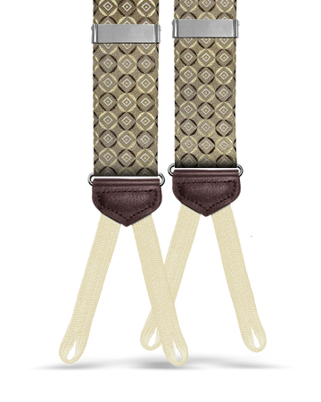 Neptune Khaki Silk Suspenders - KK & Jay Supply Co.