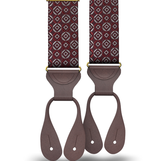 Neptune Maroon Silk Suspenders - KK & Jay Supply Co.