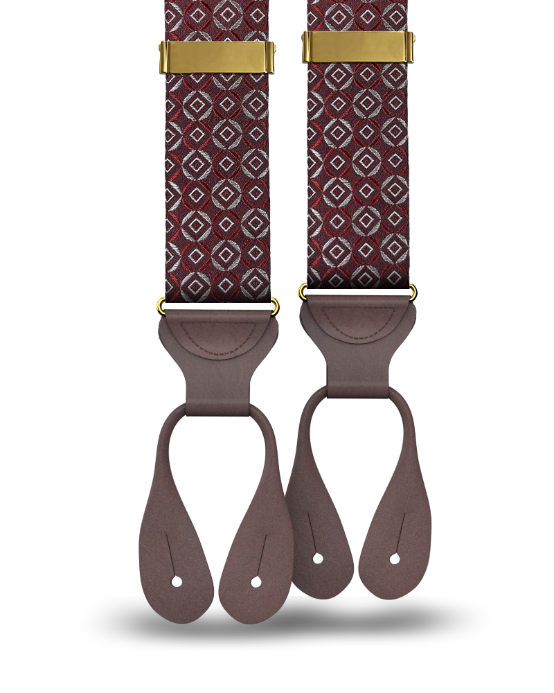 Neptune Maroon Silk Suspenders - KK & Jay Supply Co.