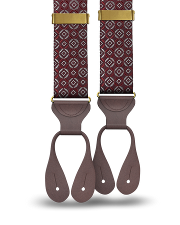 Neptune Maroon Silk Suspenders - KK & Jay Supply Co.