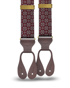 Neptune Maroon Silk Suspenders