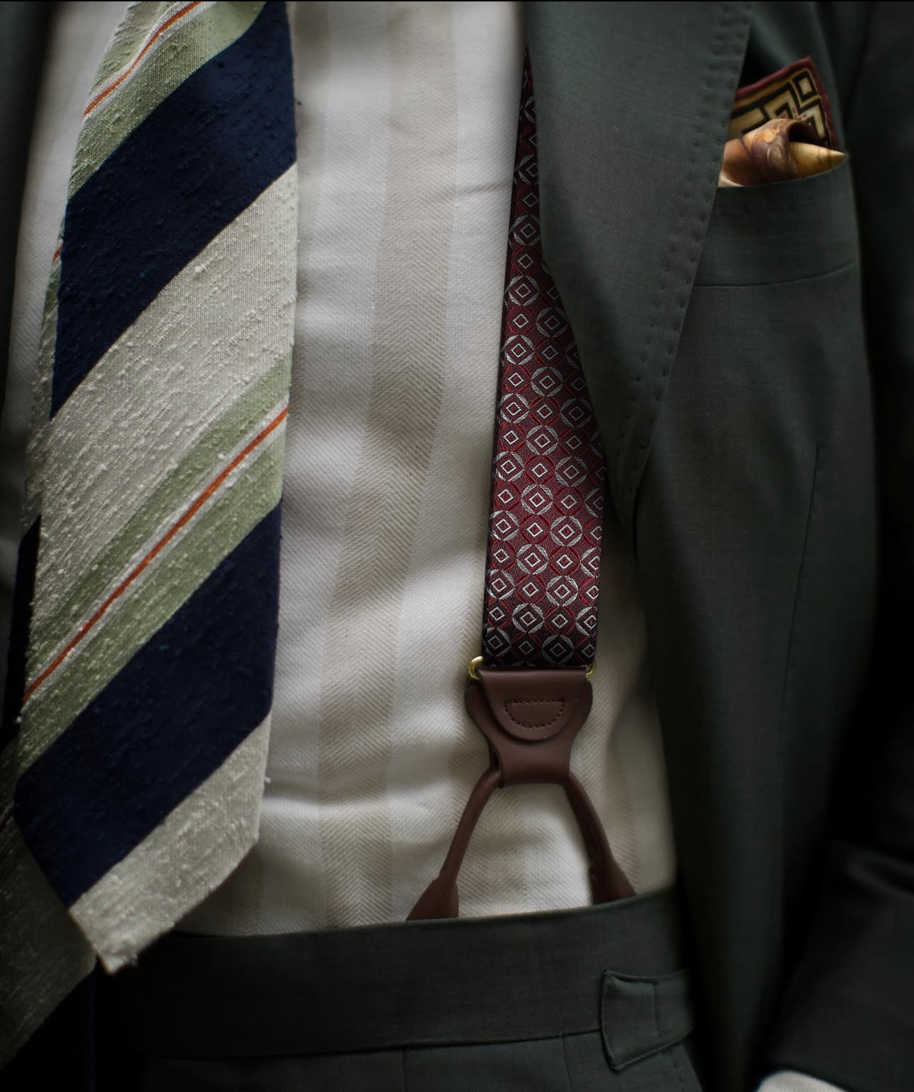 Neptune Maroon Silk Suspenders - KK & Jay Supply Co.
