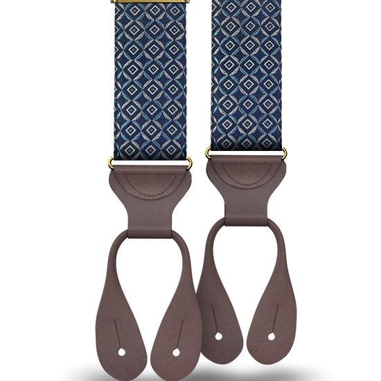 Neptune Blue Silk Suspenders - KK & Jay Supply Co.