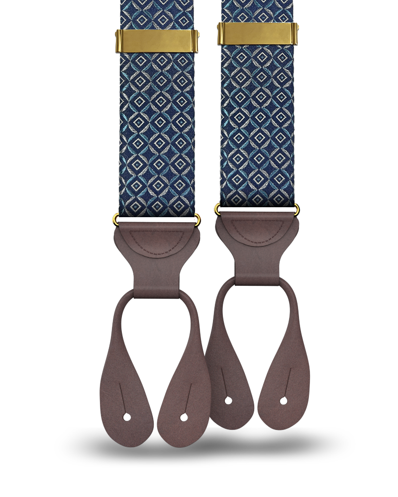 Neptune Blue Silk Suspenders - KK & Jay Supply Co.
