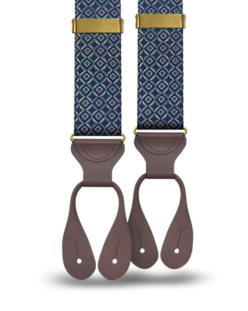 Neptune Blue Silk Suspenders - KK & Jay Supply Co.