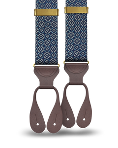 Neptune Blue Silk Suspenders