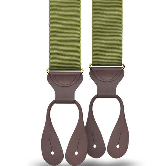 Olive Grosgrain Suspenders - KK & Jay Supply Co.