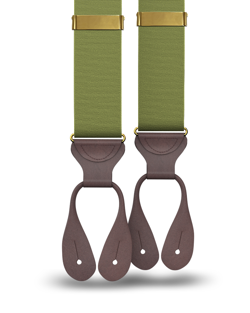 Olive Grosgrain Suspenders - KK & Jay Supply Co.