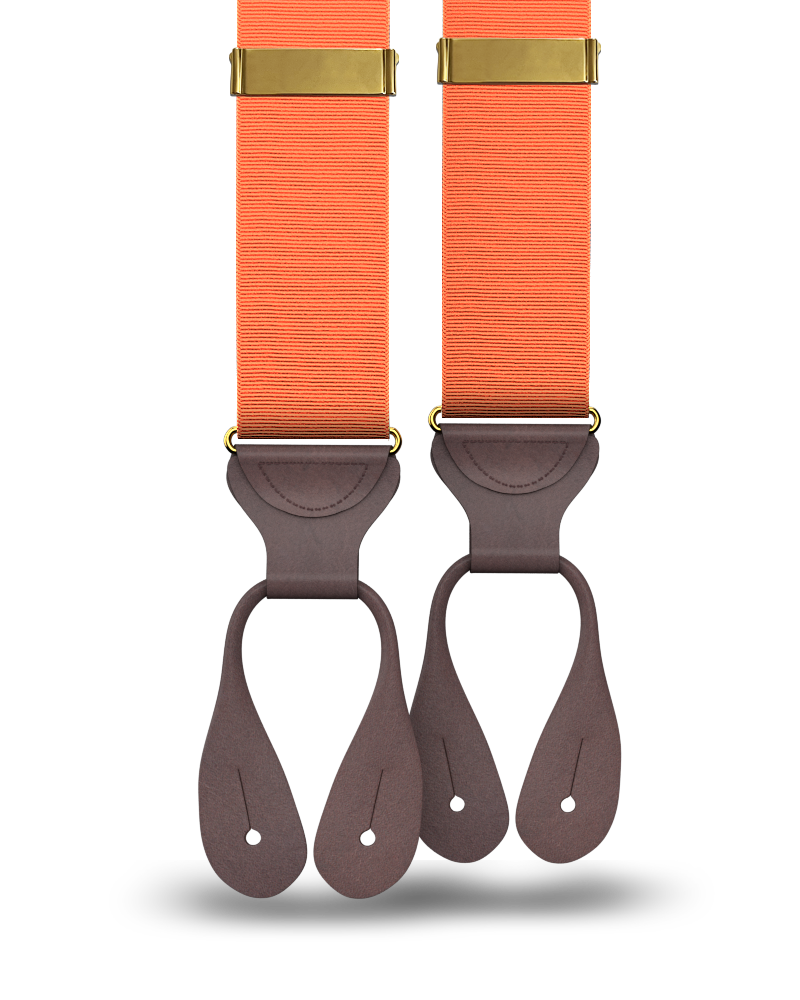Orange Grosgrain Suspenders - KK & Jay Supply Co.