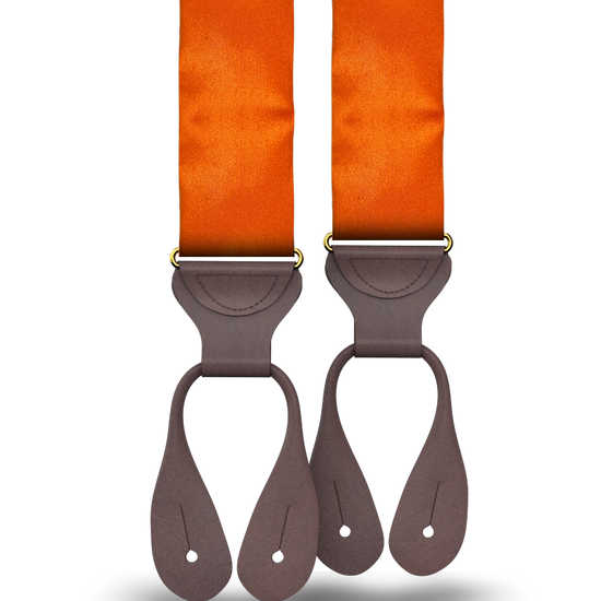 Orange Silk Suspenders - KK & Jay Supply Co.