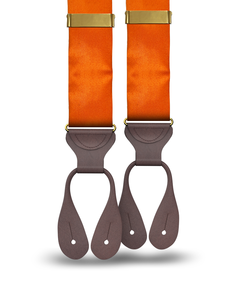 Orange Silk Suspenders - KK & Jay Supply Co.