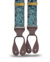 Orloff Teal Silk Paisley Suspenders - KK & Jay Supply Co.