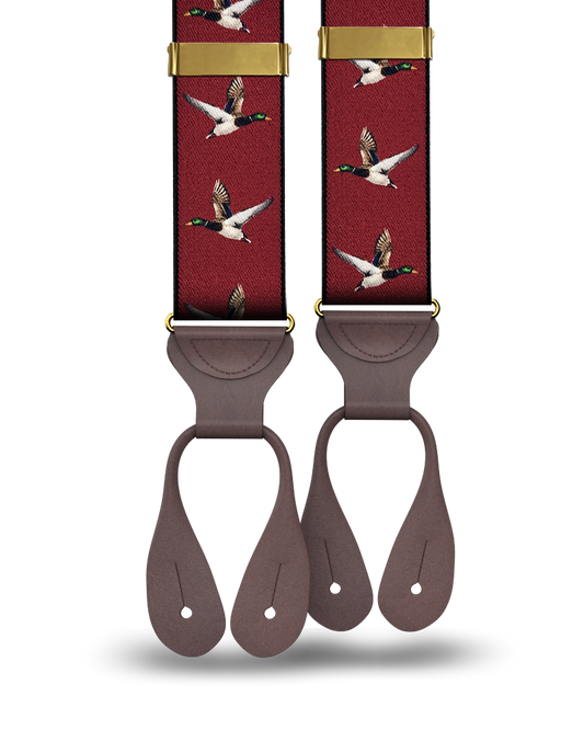 Otsego Duck Suspenders - Deep Red