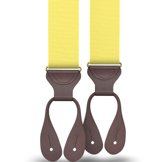 Pale Yellow Grosgrain Suspenders - KK & Jay Supply Co.