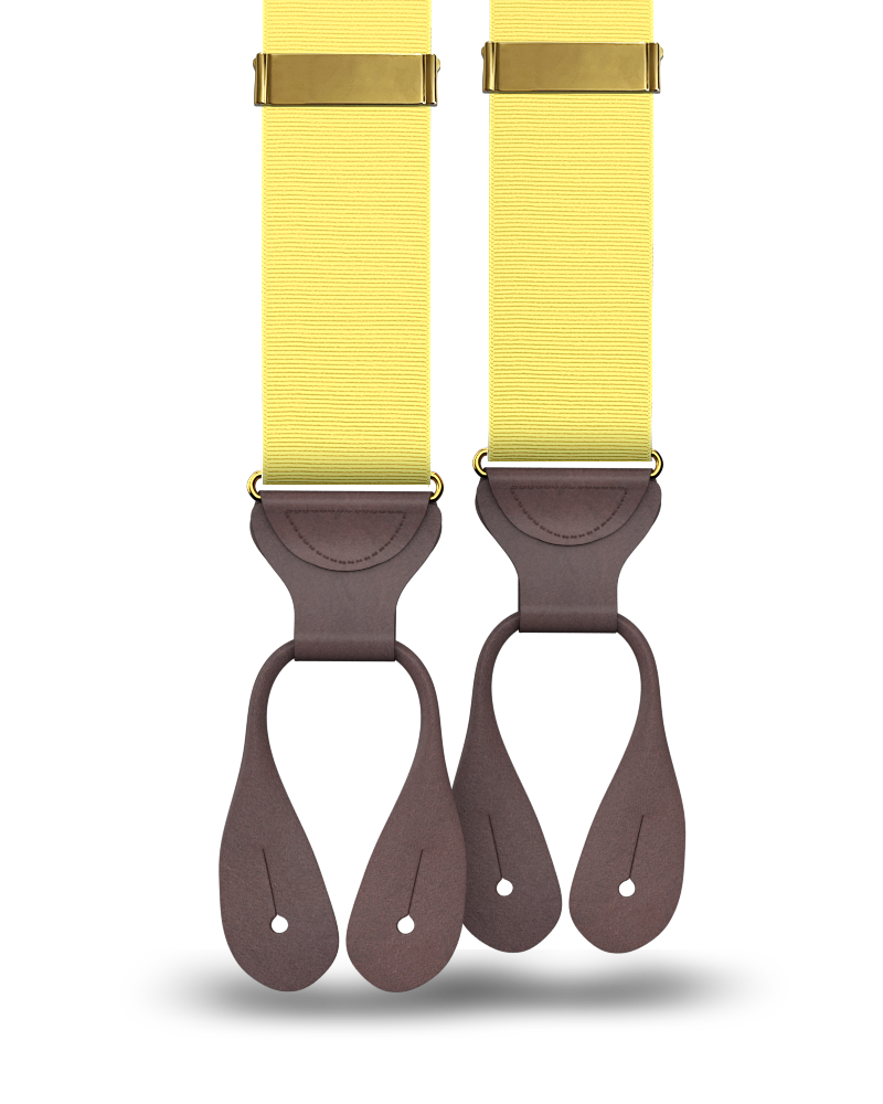 Pale Yellow Grosgrain Suspenders - KK & Jay Supply Co.