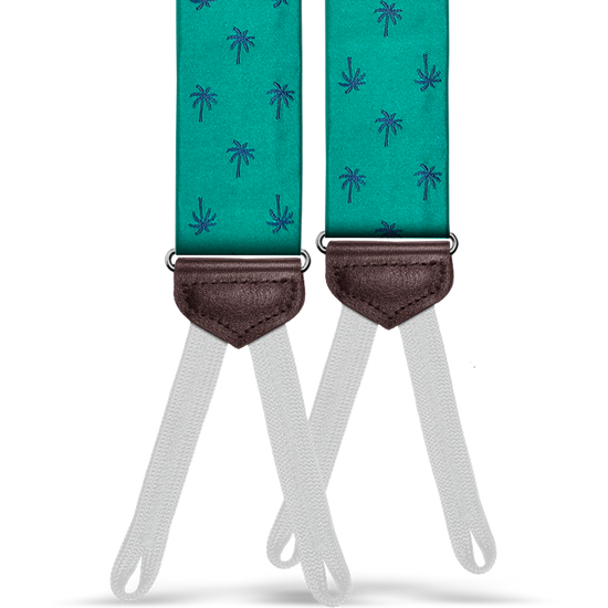 Limited Edition<br>Palmer Teal Silk Suspenders - KK & Jay Supply Co.