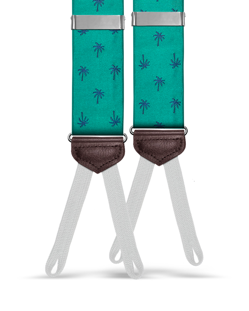 Limited Edition<br>Palmer Teal Silk Suspenders - KK & Jay Supply Co.