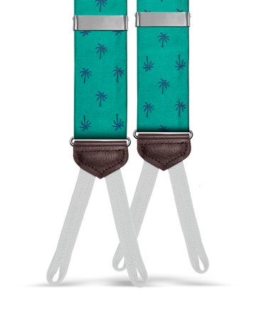 Limited Edition<br>Palmer Teal Silk Suspenders - KK & Jay Supply Co.