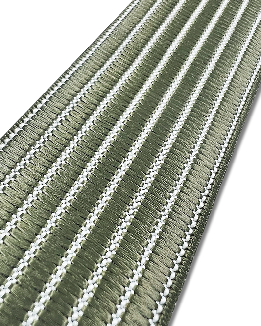 Park Hill Stripe Braided End Suspenders - Olive