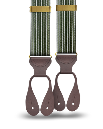 Park Hill - Olive Stripe Suspenders - KK & Jay Supply Co.