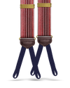 Park Hill Stripe Braided End Suspenders - Maroon - KK & Jay Supply Co.