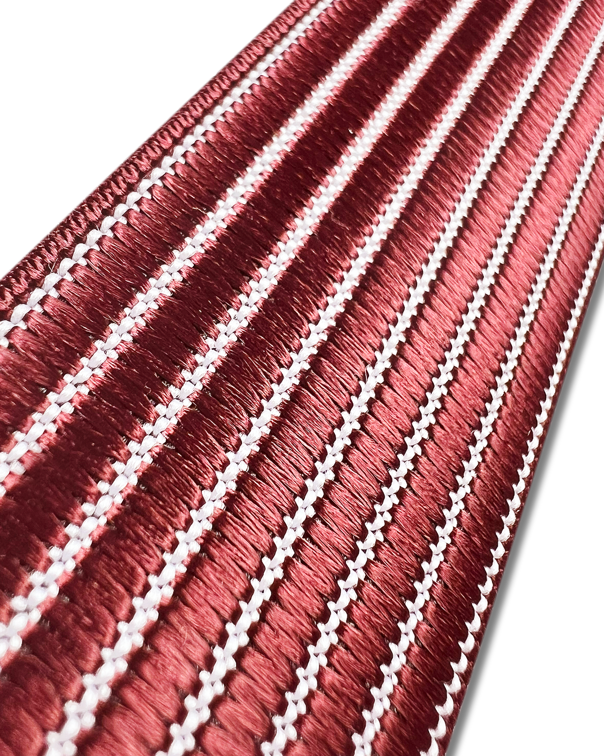 Park Hill Stripe Braided End Suspenders - Maroon - KK & Jay Supply Co.