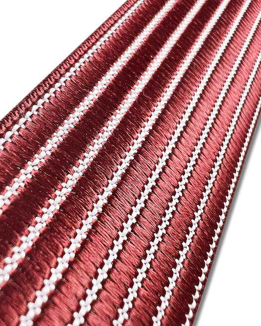 Park Hill Stripe Braided End Suspenders - Maroon