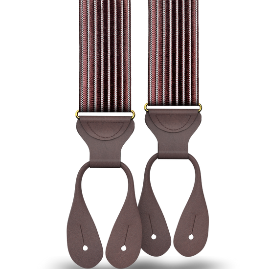 Park Hill - Maroon Stripe Suspenders - KK & Jay Supply Co.