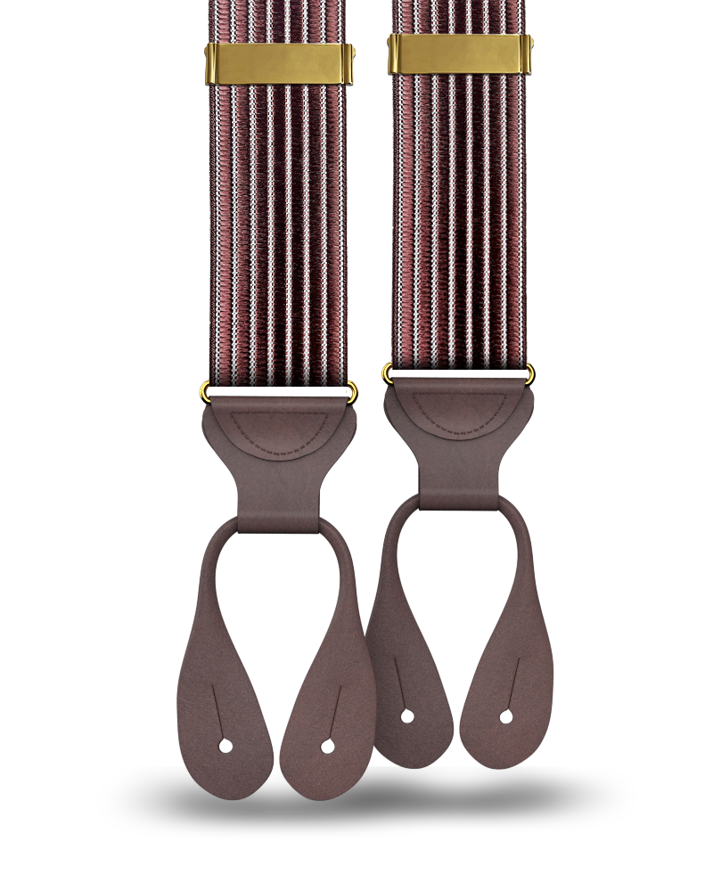 Park Hill - Maroon Stripe Suspenders - KK & Jay Supply Co.
