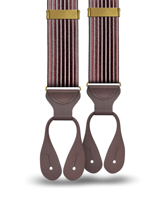 Park Hill - Maroon Stripe Suspenders - KK & Jay Supply Co.