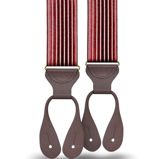 Park Hill - Maroon Stripe Suspenders - KK & Jay Supply Co.