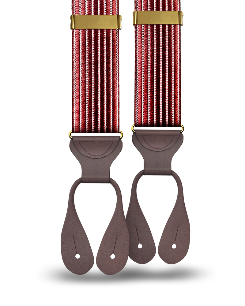 Park Hill - Maroon Stripe Suspenders - KK & Jay Supply Co.