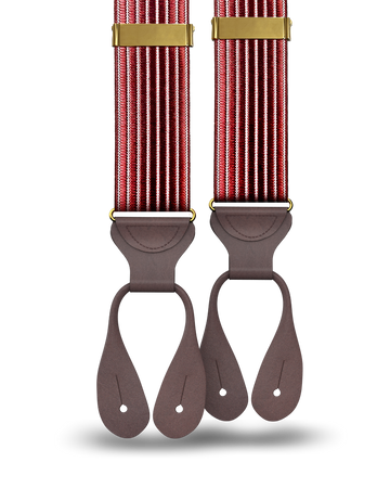 Park Hill - Maroon Stripe Suspenders - KK & Jay Supply Co.