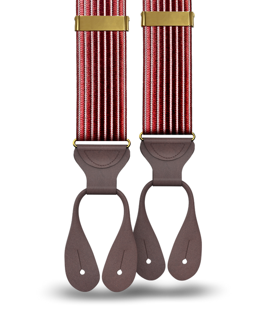 Park Hill - Maroon Stripe Suspenders - KK & Jay Supply Co.