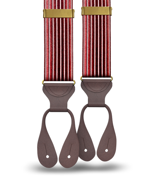 KK & Jay Supply Co. | Park Hill Maroon Stripe Suspenders