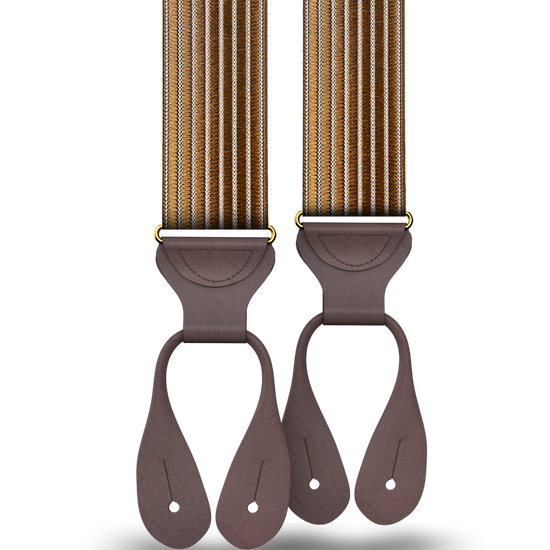 Park Hill - Tan Stripe Suspenders - KK & Jay Supply Co.