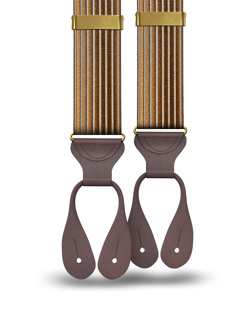 Park Hill - Tan Stripe Suspenders - KK & Jay Supply Co.
